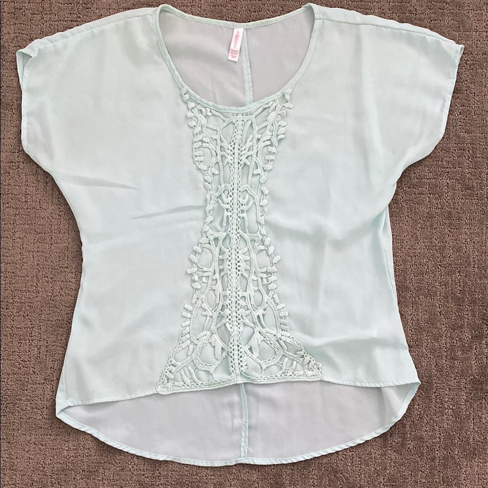 Xhilaration Turquoise Embellished Blouse